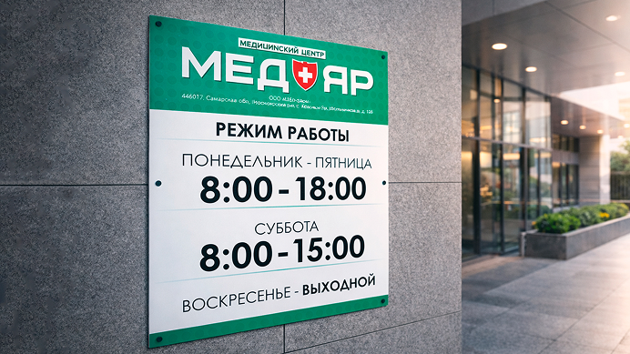 Режим работы пластиковый